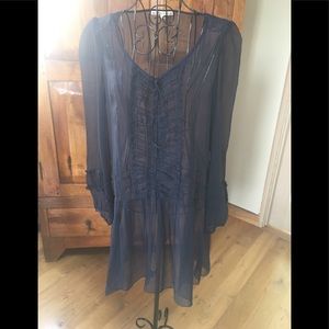 NWOT Navy sheer Nanette Lepore Top